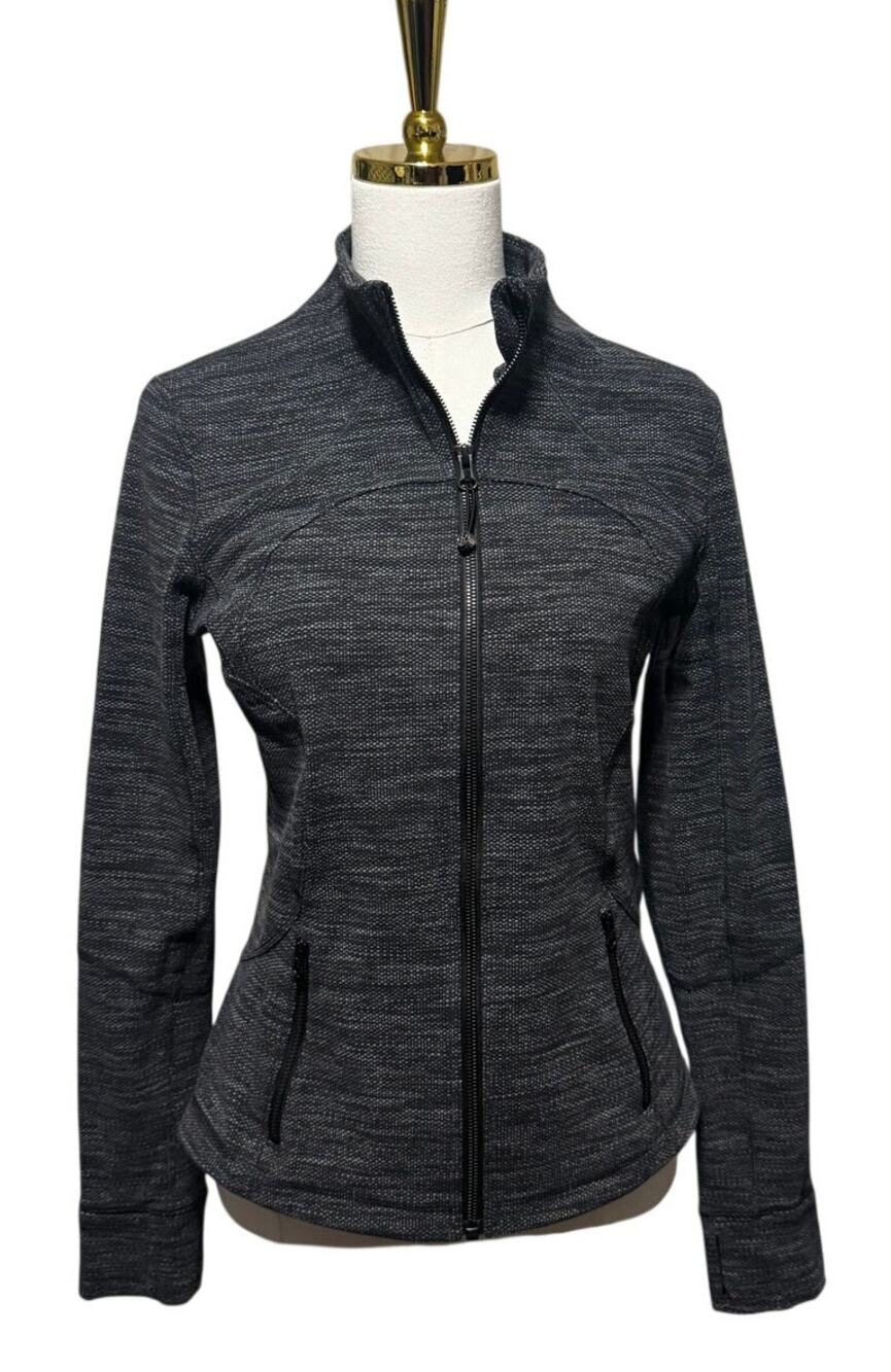 Lululemon Define Jacket – Heathered Black/Grey Textured Knit – Size 6